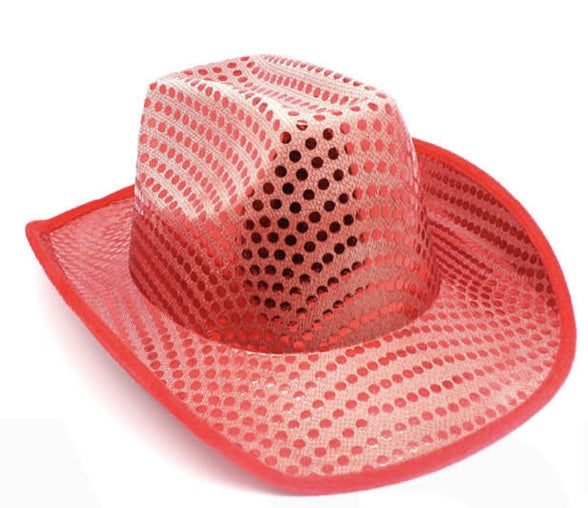 Sequin Cowboy Hat Red