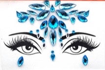 Diamonte Face (Bllue Teardrop)
