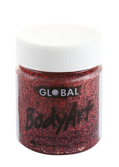 Red Glitter Face Paint - 45Ml Tub