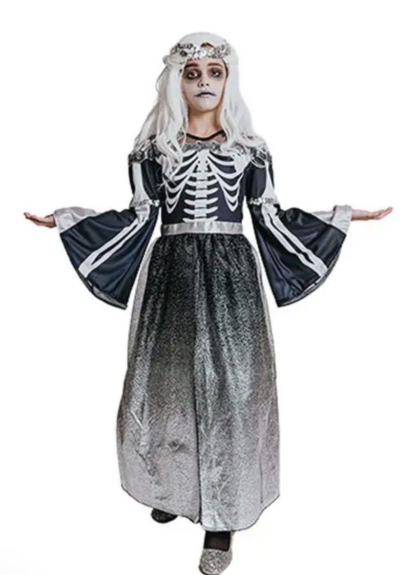 GIRLS SKELETON DRESS, HEADPIECE - Main Image