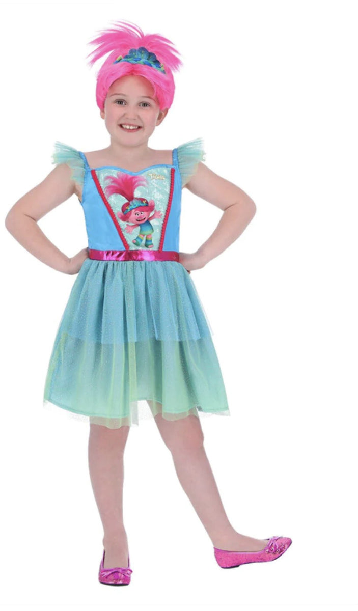 Trolls Band Together Poppy Costume Blue Dress
