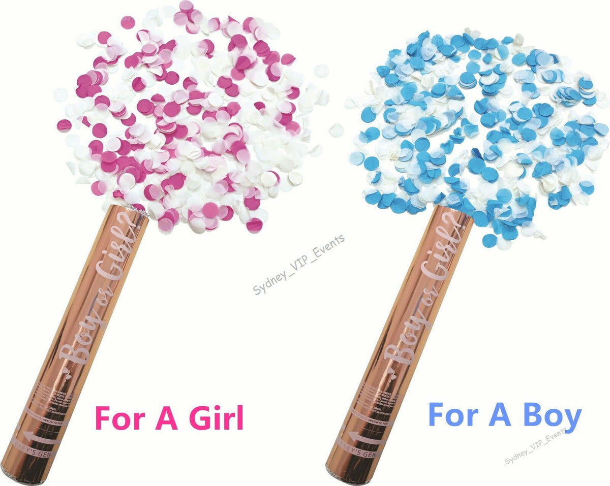 GENDER REVEAL PINK/BLUE CONFETTI TWIST POPPER