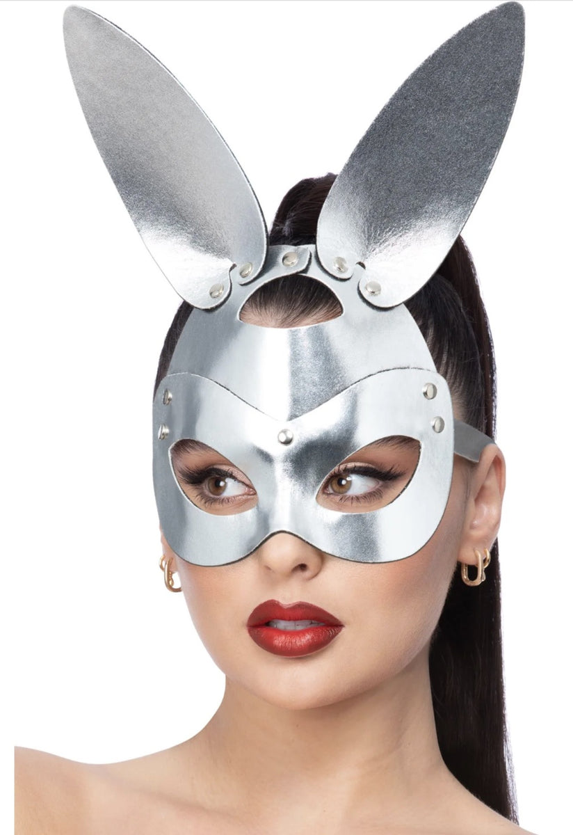 Fever Silver Mock Leather Rabbit Mask