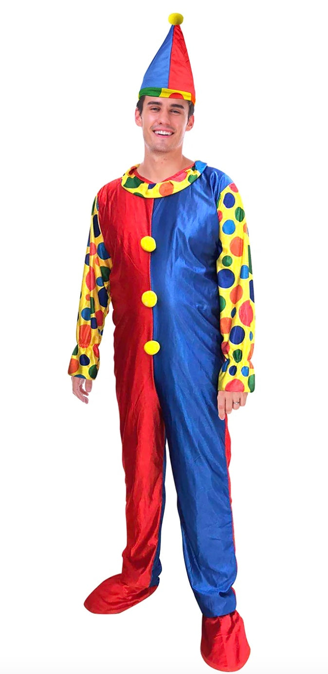 Adult Clown Costume (Blue Red)-ONE SIZE