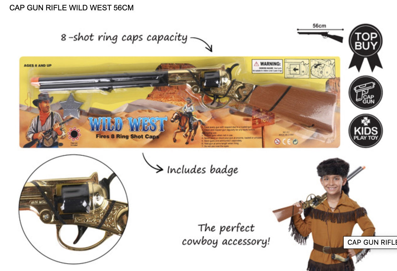 Cap Gun Assault Rifle Set CAP GUN RIFLE WILD WEST 56CM