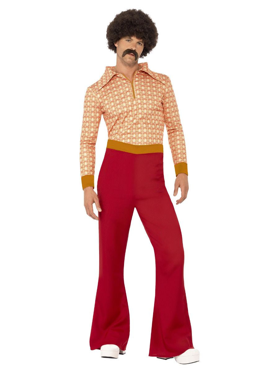 70s Authentic Guy Costume Adult Red Orange 70s Authentic Guy Costume Adult Red Orange