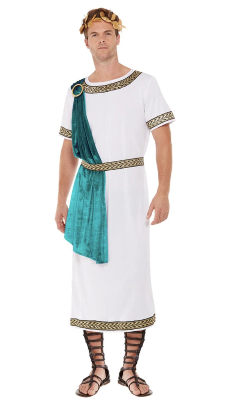 Deluxe Roman Empire Emperor Toga Costume White